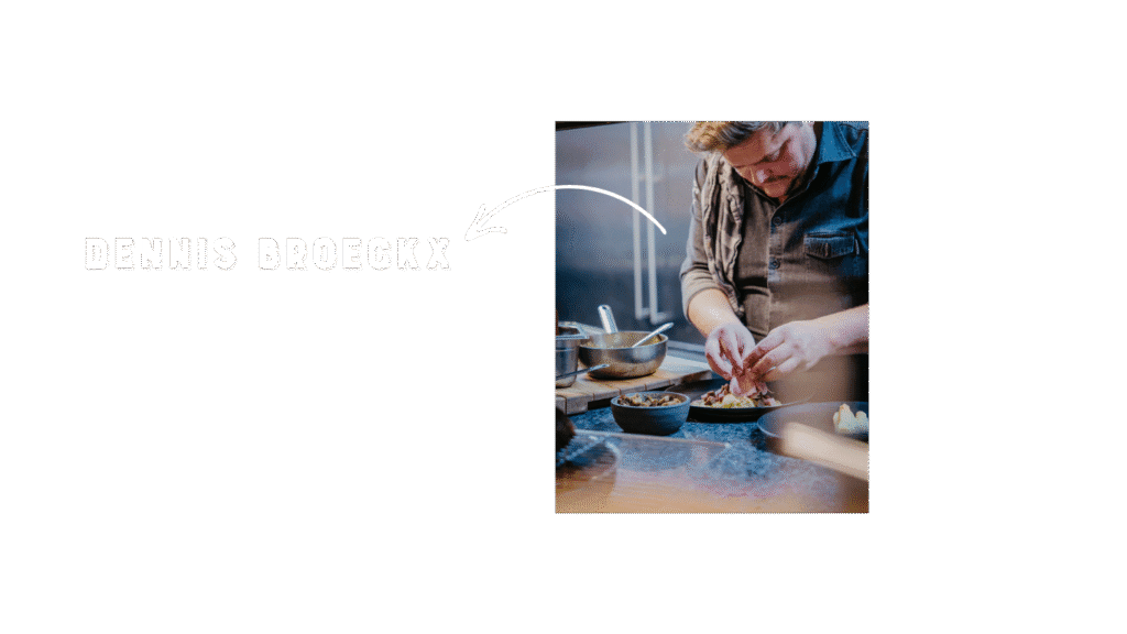 Chef Dennis Broeckx aan het werk in de keuken van Butcher's Dining
